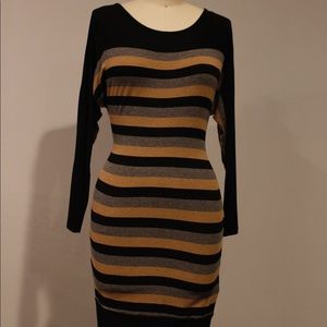 Red Haute mini striped cotton dress